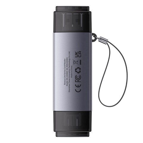 Czytnik kart Baseus Lite Series USB-A/USB-C 3.0 SD/TF - szary Baseus