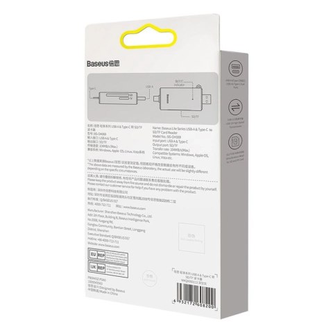 Czytnik kart Baseus Lite Series USB-A/USB-C 3.0 SD/TF - szary Baseus