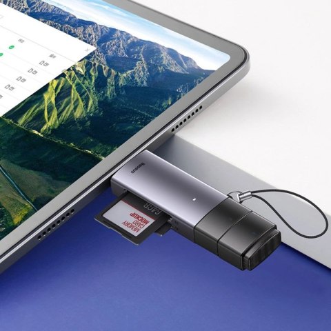 Czytnik kart Baseus Lite Series USB-A/USB-C 3.0 SD/TF - szary Baseus