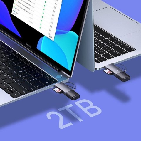 Czytnik kart Baseus Lite Series USB-A/USB-C 3.0 SD/TF - szary Baseus