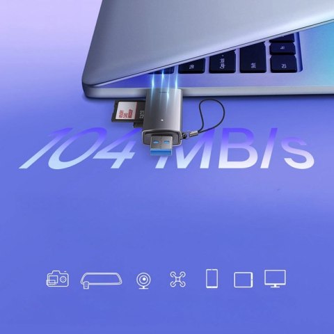 Czytnik kart Baseus Lite Series USB-A/USB-C 3.0 SD/TF - szary Baseus