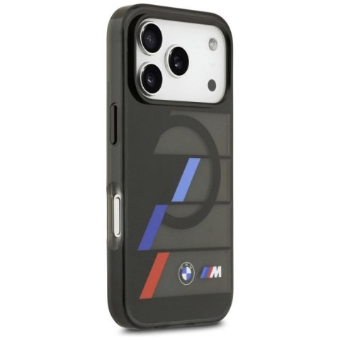 Etui BMW M IML Metal Buttons Tricolor Lines MagSafe na iPhone 17 Pro - czarne BMW