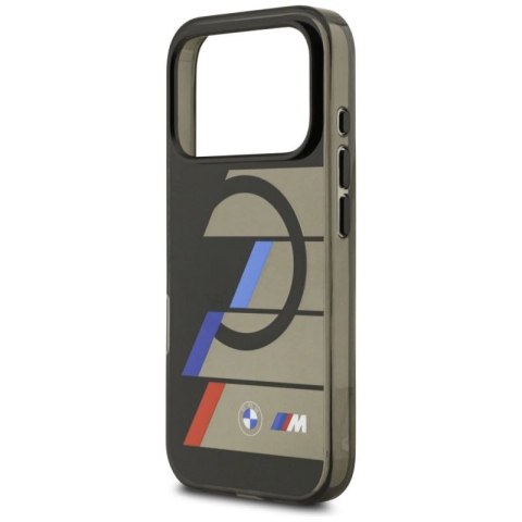 Etui BMW M IML Metal Buttons Tricolor Lines MagSafe na iPhone 17 Pro - czarne BMW