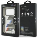 Etui BMW M IML Metal Buttons Tricolor Lines MagSafe na iPhone 17 Pro - szare BMW