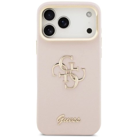 Etui Guess Grained Big 4G & Stand Camera na iPhone 17 Pro Max - różowe Guess