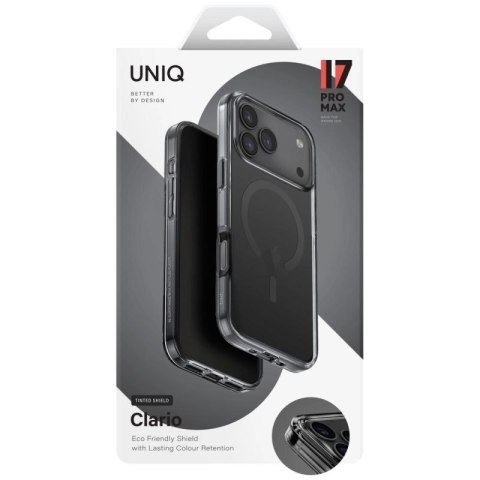 Etui UNIQ Clario Magclick Charging na iPhone 17 Pro Max - czarne UNIQ