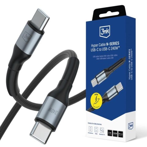 Kabel 3mk Hyper Cable N-SERIES USB-C / USB-C 2m 48V/5A 240W / czarny 3mk Protection