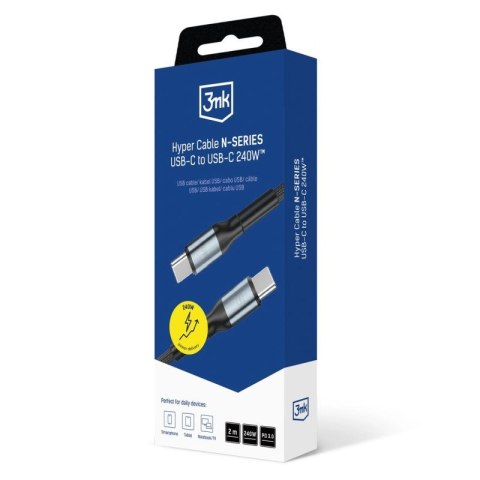 Kabel 3mk Hyper Cable N-SERIES USB-C / USB-C 2m 48V/5A 240W / czarny 3mk Protection