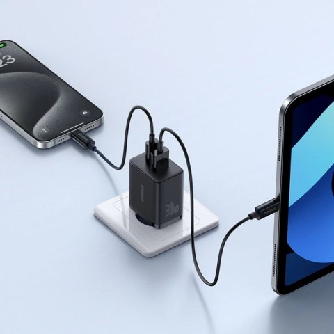 Ładowarka sieciowa Baseus Cube Pro 30W USB-C USB-A - czarna Baseus