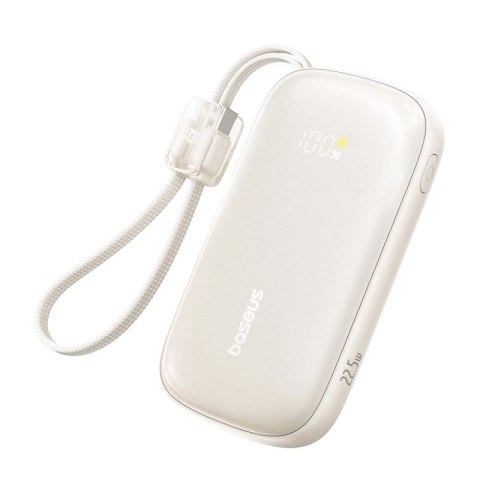 Powerbank Baseus EnerFill FC21 Qpow 3 Ultra 10000mAh 22,5W z dołączonym kablem-smyczą - beżowy Baseus