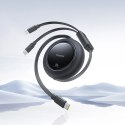 Kabel zwijany Baseus Free2Pull Mini 100W 3w1 USB-C - 2xUSB-C 1.2m - czarny