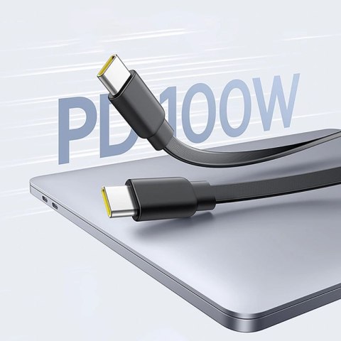 Kabel zwijany Baseus Free2Pull Mini 100W 3w1 USB-C - 2xUSB-C 1.2m - czarny