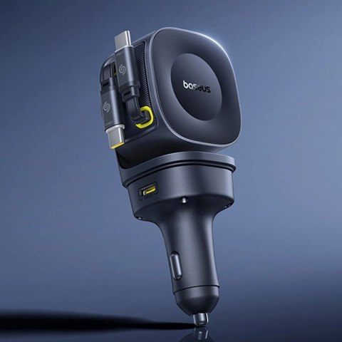 Ładowarka samochodowa Baseus PrimeTrip VR2 Max 60W ze zwijanymi kablami USB-C - czarna Baseus