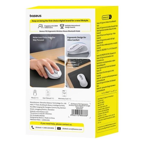 Mysz bezprzewodowa Baseus F02 ergonomiczna Bluetooth - biała Baseus