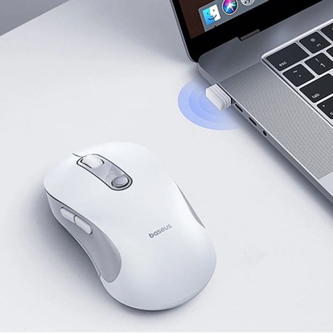 Mysz bezprzewodowa Baseus F02 ergonomiczna USB 2.4GHz - biała Baseus