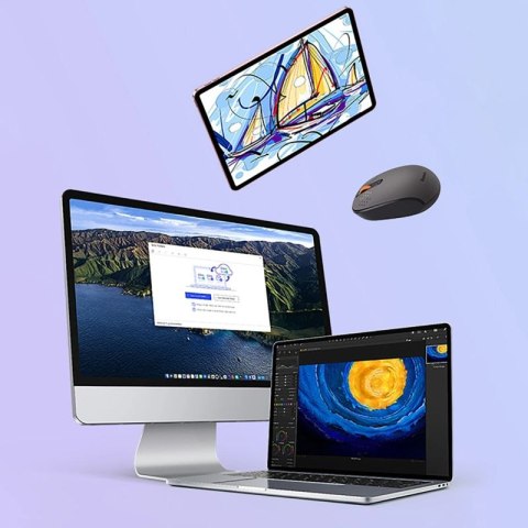 Myszka bezprzewodowa Baseus F01B 2.4GHz + Bluetooth 3.0 + 5.0 - szara Baseus