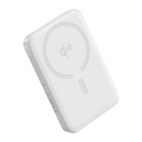Powerbank Baseus EnerFill FM12 Qi2 10000mAh 22.5W kompatybilny z MagSafe z białym kablem Baseus Simple USB-C 20V/3A 0,30m - biał Baseus