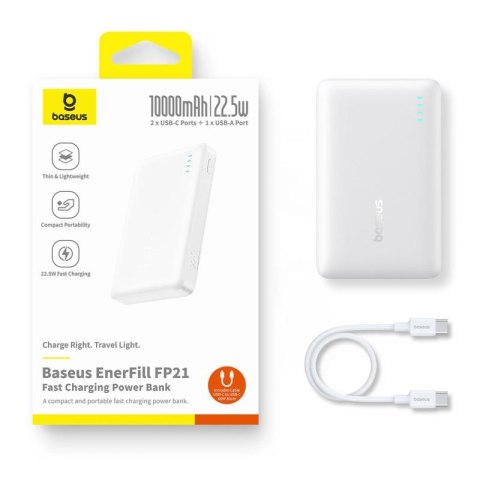 Powerbank Baseus EnerFill FP21 10000mAh 22.5W USB-A - USB-C - biały Baseus