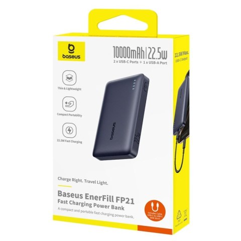 Powerbank Baseus EnerFill FP21 10000mAh 22.5W USB-A - USB-C - czarny Baseus