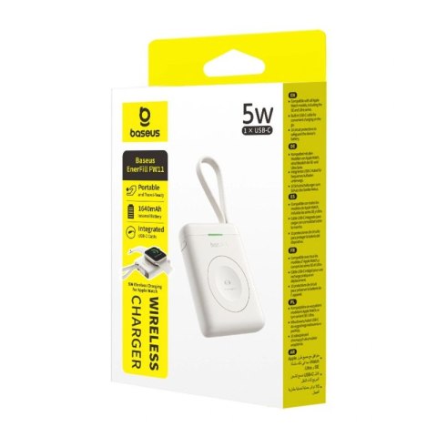 Powerbank Baseus EnerFill FW11 5W do Apple Watch z wbudowanym kablem - biały Baseus