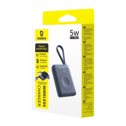 Powerbank Baseus EnerFill FW11 5W do Apple Watch z wbudowanym kablem - czarny Baseus
