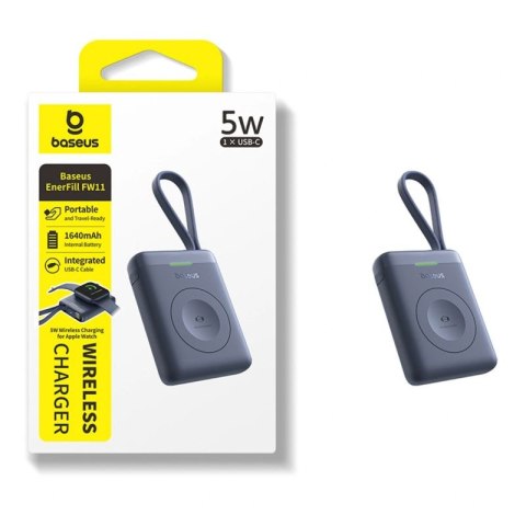 Powerbank Baseus EnerFill FW11 5W do Apple Watch z wbudowanym kablem - czarny Baseus