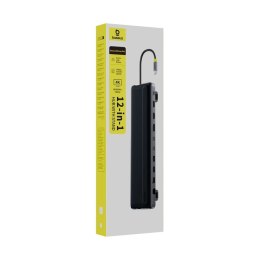 Stacja dokująca Baseus EliteJoy EH3 hub 12w1 USB-C - 2xHDMI 4K@60Hz DisplayPort 4K@60Hz 2xUSB-C 10Gb/s 2xUSB-A 5Gb/s USB-A 480Mb Baseus