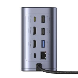 Stacja dokująca Baseus NU1 Air Spacemate hub 12w1 USB-C - 2xHDMI 4K@60Hz 2xUSB-C 10Gb/s 2xUSB-A 5Gb/s 2xUSB-A (480Mb/s) RJ45 SD/ Baseus
