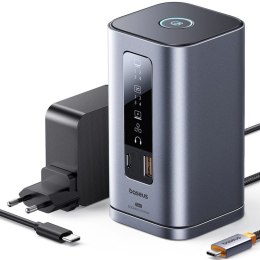Stacja dokująca Baseus Spacemate RD1 hub 11w1 USB-C - 2xHDMI 4K@60Hz 2xDP 4K@60Hz 2xUSB-A 10Gb/s USB-C 10Gb/s RJ45 USB-A 480Mb/s Baseus