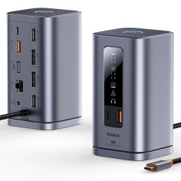 Stacja dokująca Baseus Spacemate RD1 hub 11w1 USB-C - 2xHDMI 4K@60Hz 2xDP 4K@60Hz 2xUSB-A 10Gb/s USB-C 10Gb/s RJ45 USB-A 480Mb/s Baseus
