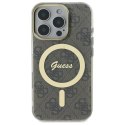 Etui Guess IML 4G MagSafe na iPhone 16 Pro - brązowe Guess