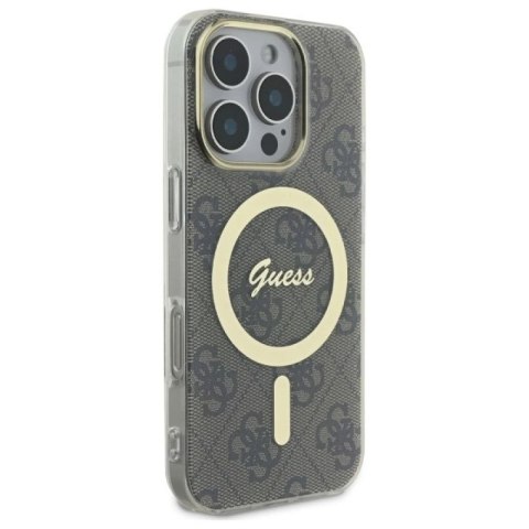 Etui Guess IML 4G MagSafe na iPhone 16 Pro - brązowe Guess