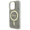 Etui Guess IML 4G MagSafe na iPhone 16 Pro - brązowe Guess