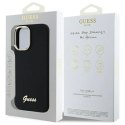 Etui Guess Silicone Script Metal Logo & Frame na iPhone 16 Plus - czarne Guess