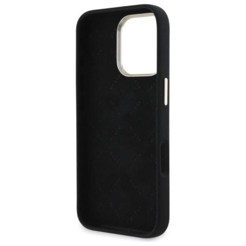Etui Guess Silicone Script Metal Logo & Frame na iPhone 16 Pro Max - czarne Guess
