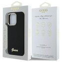 Etui Guess Silicone Script Metal Logo & Frame na iPhone 16 Pro Max - czarne Guess