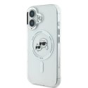 Etui Karl Lagerfeld IML Metal Karl&Choupette Head MagSafe na iPhone 16 Plus - białe Karl Lagerfeld