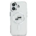 Etui Karl Lagerfeld IML Metal Karl&Choupette Head MagSafe na iPhone 16 Plus - białe Karl Lagerfeld