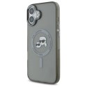 Etui Karl Lagerfeld IML Metal Karl&Choupette Head MagSafe na iPhone 16 Plus - czarne Karl Lagerfeld