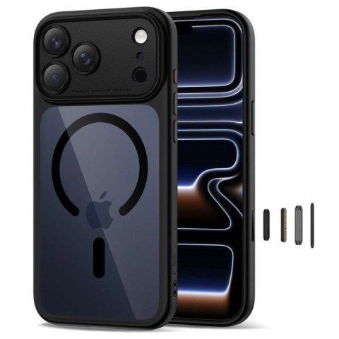 Etui Tech-Protect Magpeak Magsafe CC na iPhone 17 Pro Max - przezroczysto-czarne Tech-Protect