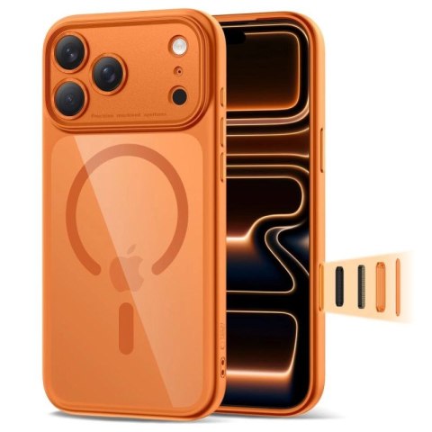 Etui Tech-Protect Magpeak Magsafe CC na iPhone 17 Pro Max - przezroczysto-pomarańczowe Tech-Protect