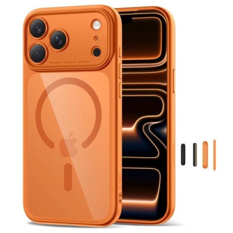 Etui Tech-Protect Magpeak Magsafe CC na iPhone 17 Pro Max - przezroczysto-pomarańczowe Tech-Protect