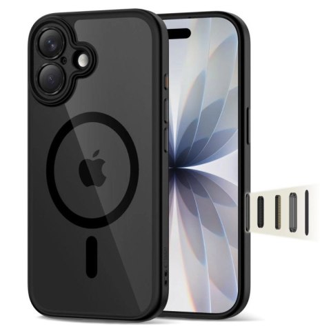 Etui Tech-Protect Magpeak Magsafe CC na iPhone 17- przezroczysto-czarne Tech-Protect