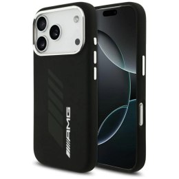 Etui AMG Silicone Oversize Rhombs MagSafe na iPhone 17 Pro - czarne Mercedes