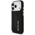 Etui AMG Silicone Oversize Rhombs MagSafe na iPhone 17 Pro - czarne Mercedes