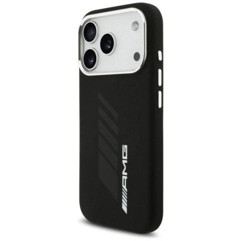 Etui AMG Silicone Oversize Rhombs MagSafe na iPhone 17 Pro - czarne Mercedes