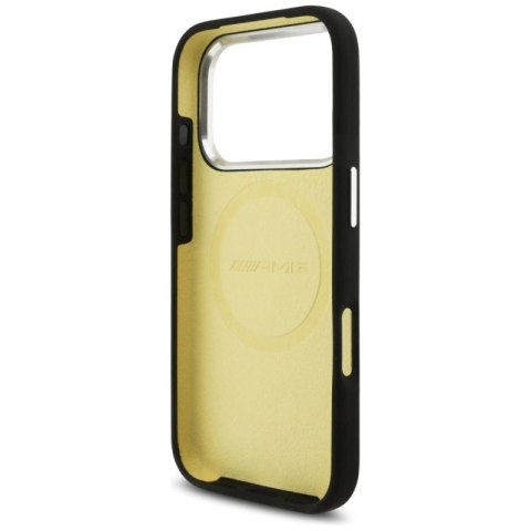 Etui AMG Silicone Oversize Rhombs MagSafe na iPhone 17 Pro - czarne Mercedes
