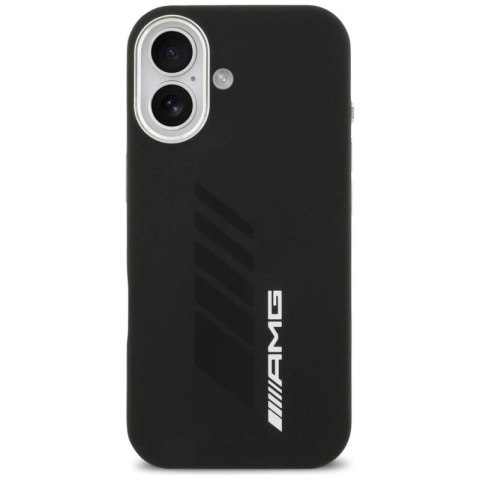Etui AMG Silicone Oversize Rhombs MagSafe na iPhone 17 - czarne Mercedes