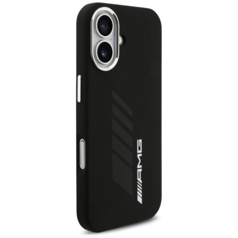 Etui AMG Silicone Oversize Rhombs MagSafe na iPhone 17 - czarne Mercedes