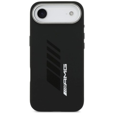 Etui AMG Silicone Oversize Rhombs MagSafe na iPhone Air - czarne Mercedes